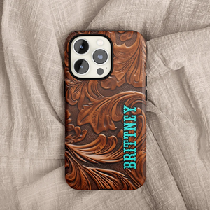 Superior Quality Hand Made Tooled Designer Unique Floral Leather Pattern Western Phone Case At Wholesale Manufacture