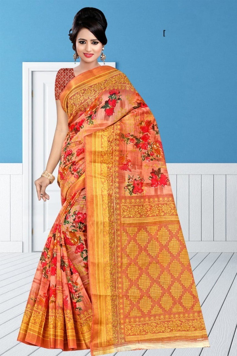 custom made brocade  sarees made from pure cotton  fabrics for making women's clothing in saree