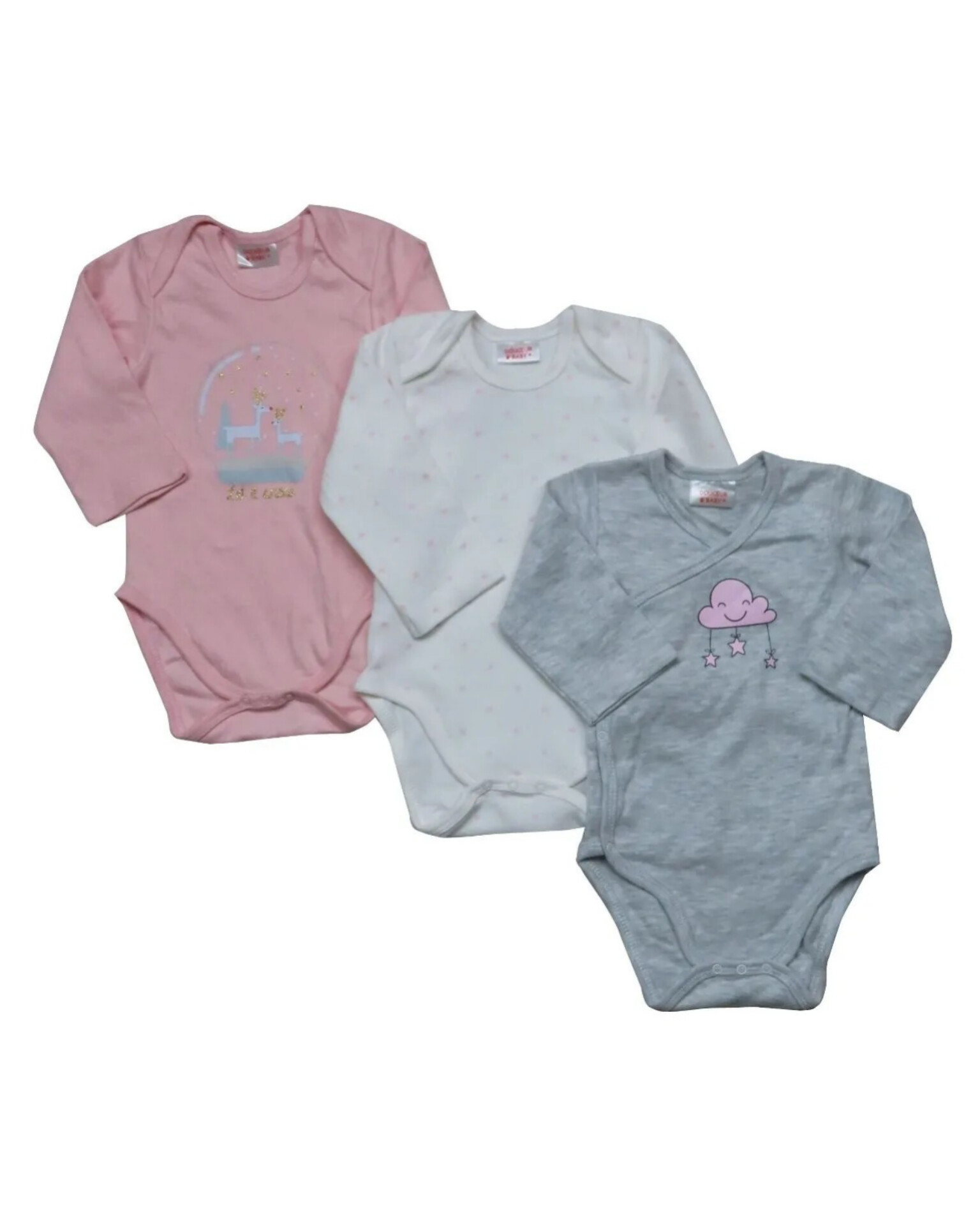 Newborn Baby Sleepsuit High Quality BABY 3 PACK L/S BODYSUITS Wholesale factory Supply Baby Rompers Infants Wholesale Clothing