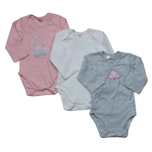 Newborn Baby Sleepsuit High Quality BABY 3 PACK L/S BODYSUITS Wholesale factory Supply Baby Rompers Infants Wholesale Clothing