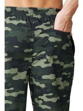 Top Quality Mens Knit Mens Camo Printed Woven Shorts Shorts All Round Elastic Waist with Functional Draw String with two Pockets