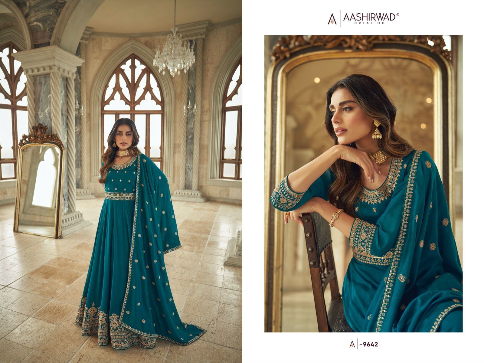 Latest Modern Traditional Designs Silk Salwar Kameez Anarkali Designer Gown for Wedding and Festival Wear from Indian Supplier