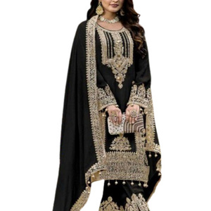 Designer Party Wear Look Top-Dupatta and Fully Bottom Heavy Viscose Velvet Designer Salwar Kameez