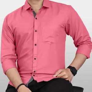 Best Quality New Design Cherry Pink Polycotton Formal Shirt for Mens for Office Formal Wear Use from Indian Exporter