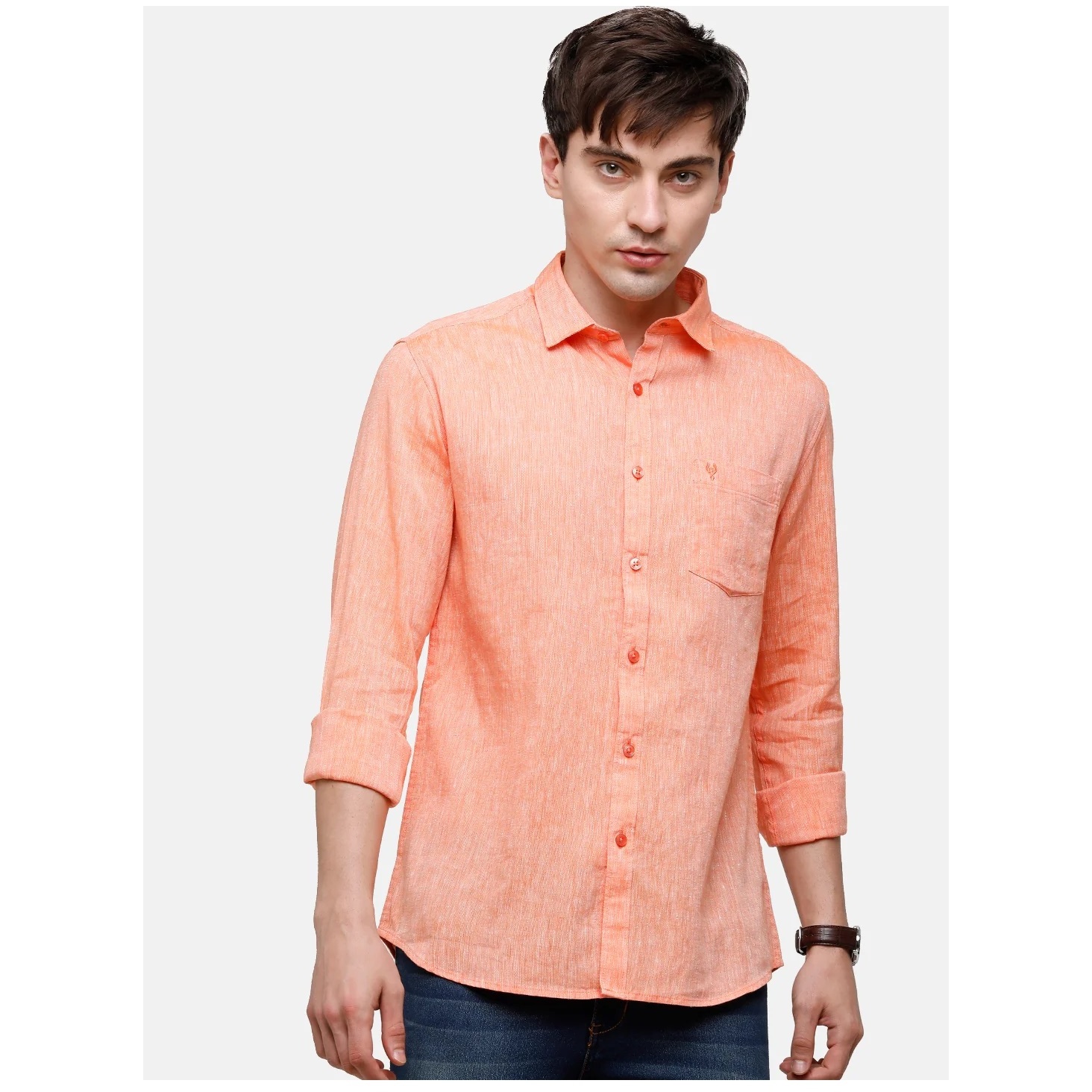 High on Demand Quality New Design Peach Polycotton Formal Shirt for Mens for Office Formal Wear Use from Indian Exporter