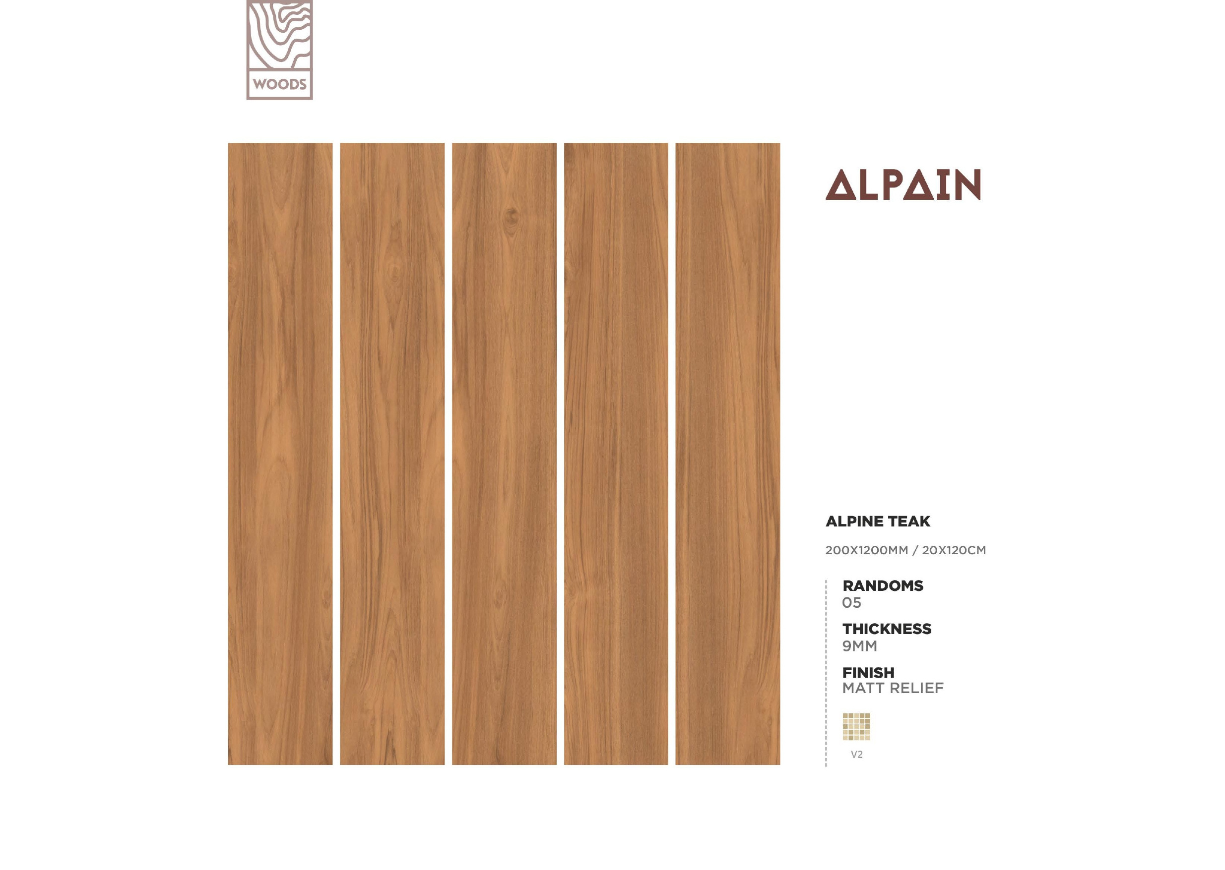 Matt Relief Finished Alpain Floor Tiles 200x1200mm Wooden Porcelain Floor Tiles Available at Wholesale Price from India