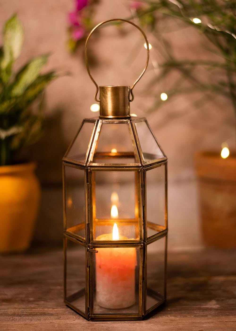 Classic Design Decor Glass Silver Gold Candle Holder Stainless Steel Cheap Decorative Hanging Candle Mini Lanterns