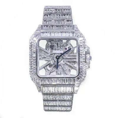 41MM Automatic Movement Watch Moissanite Studded Iced out Watch Luxury Style Men's Diamond Watch For Sale By Indian Exporters