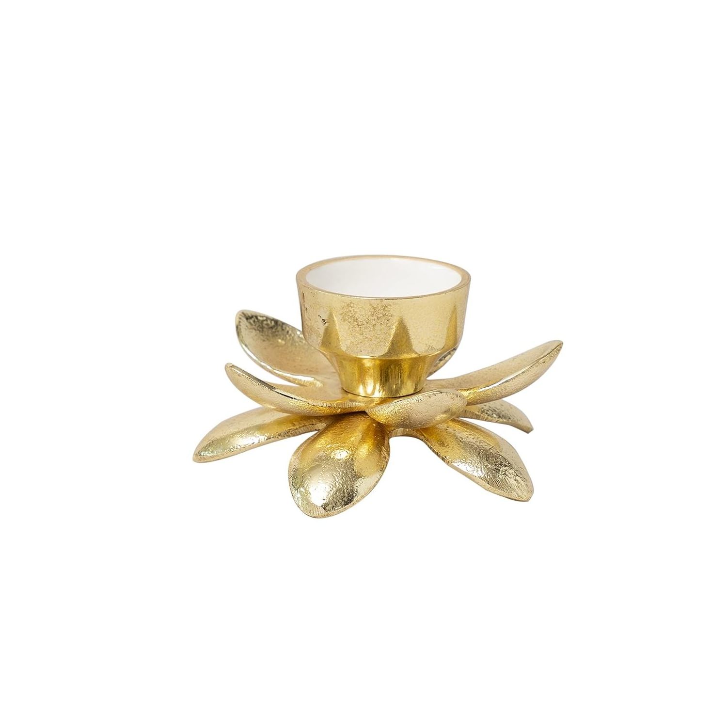 Homes Gold Blooming Lotus Candle Holder Tea Light Candle Holders Tea light for home decoration handmade gold candle votive