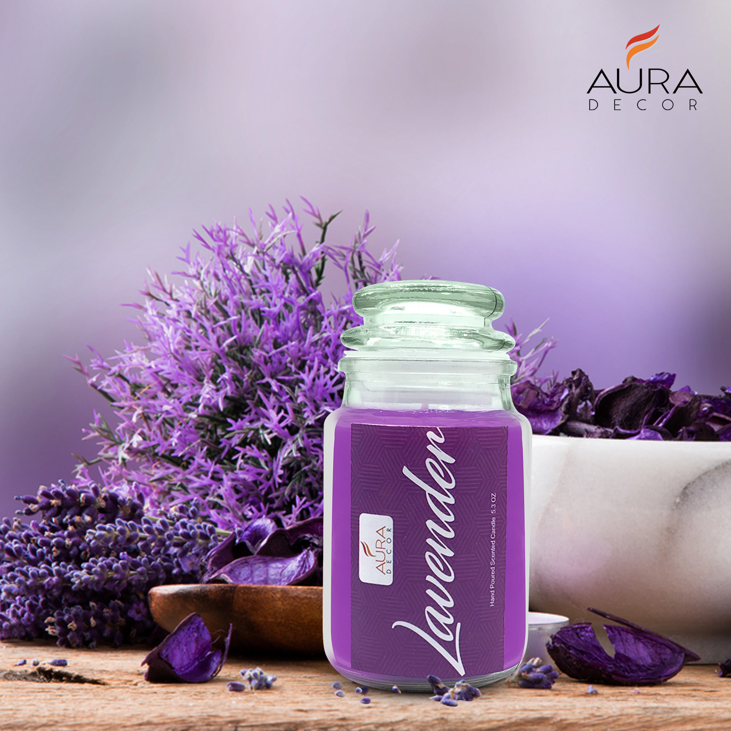 AuraDecor Fragrance Jar Candle Comes With Multi Fragnces Burning Time 72 Hours Approx , Smokeless in 160gm