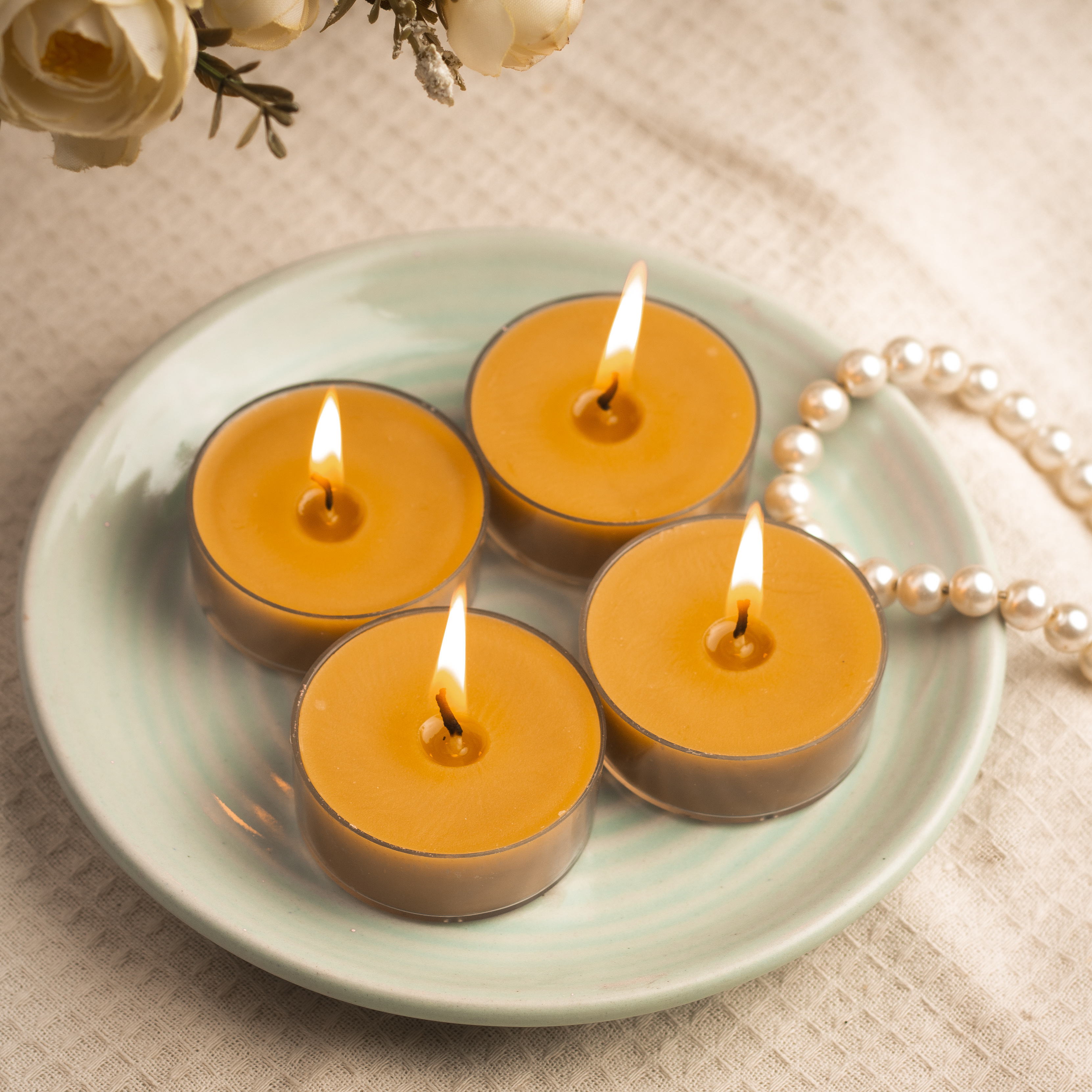 AuraDecor Scented Soy Wax Acrylic Jumbo Tealight Candle Set of 4 Comes in Eight Premium Fragrances