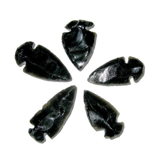 Wholesale Natural Crystal Craft Natural Stone Black Obsidian Hunting Flint Cheap Arrow Arrowheads For Sale