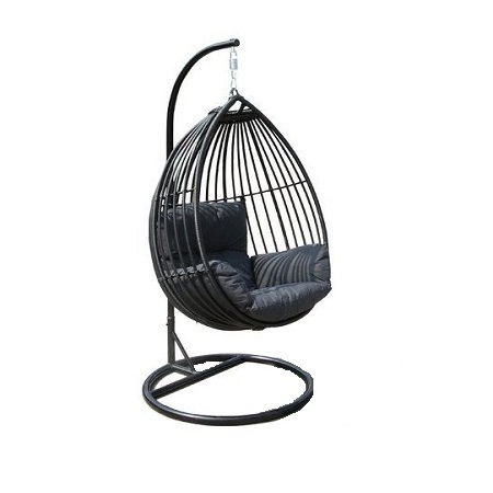 Premium Quality White And Black Powder Coated Outdoor Iron Swing For Home Decorative