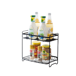 Iron Black Color Wire Storage Rack Holder With Finest Quality Customized Size And Shape 2 Tier Kitchen Rack