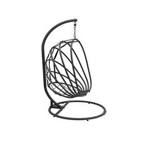 Newest Design Black Color Iron Swing Hanging Chair For Outdoor Garden Decor Swings At Wholesale Price