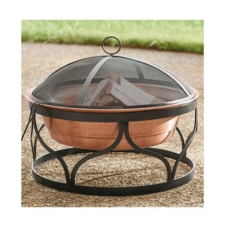 Exclusive Quality Hammered Pure Copper Fire Pit With Cast Iron Stand For Outdoor Places Fire Pit At Affordable Price