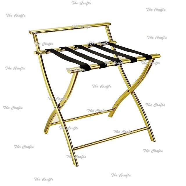 Metal Gold Color Suitcase Rack Holder With Exclusive Quality Hotel Room Storage Folding Luggage Rack In Bulk