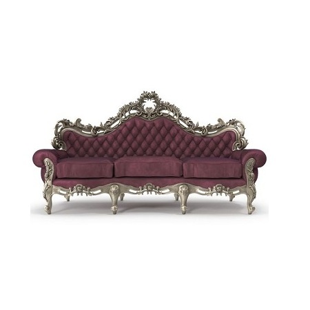 King Throne Chair Purple And Gold Color Wood And Leather Tufted Button Chair With Long Back Wedding Use