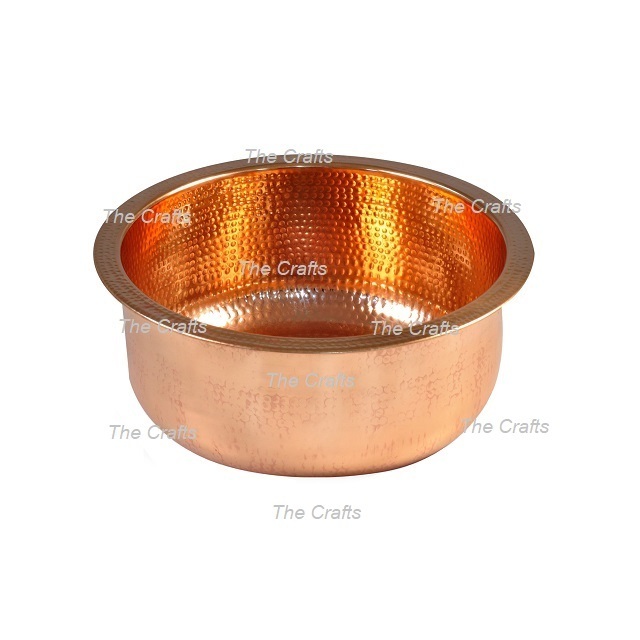 Finest Quality Copper Hammered Pedicure Bowl With Black Iron Stand At Best Price