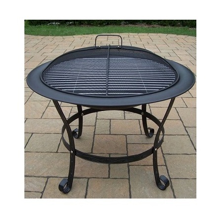 Iron Black Color Fire Pit With Mesh Wire Cover And Stand Customized Size And Shape Fire Pit At Acceptable Price