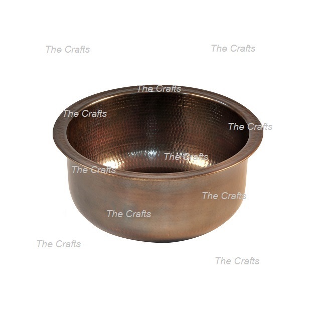 Finest Quality Copper Hammered Pedicure Bowl With Black Iron Stand At Best Price