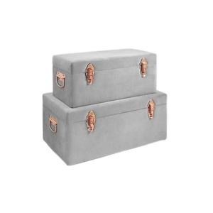 Newest Design Clothes Storage Box In Metal Grey Color Superior Quality Home Decor Storage Trunk Box