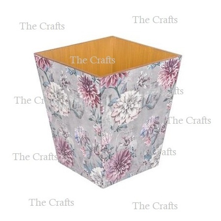 Wooden And Mother Of Pearl Work Waste Bin With Napkin Holder Square Shape Garbage Bin Dust Bin In Bulk