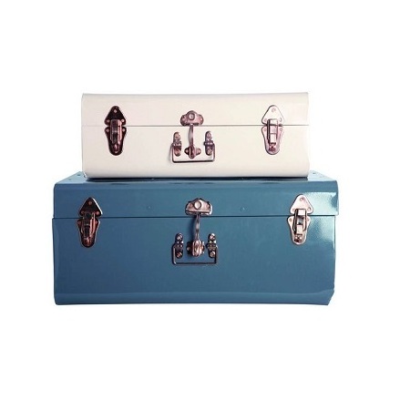 Set Of 6 Galvanized Storage Trunk Boxes With Superior Quality Decorative Storage Boxes