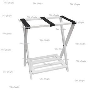 Bulk Wooden White Color Luggage Rack With Superior Quality Folding Luggage Rack For Home And Hotel Usage