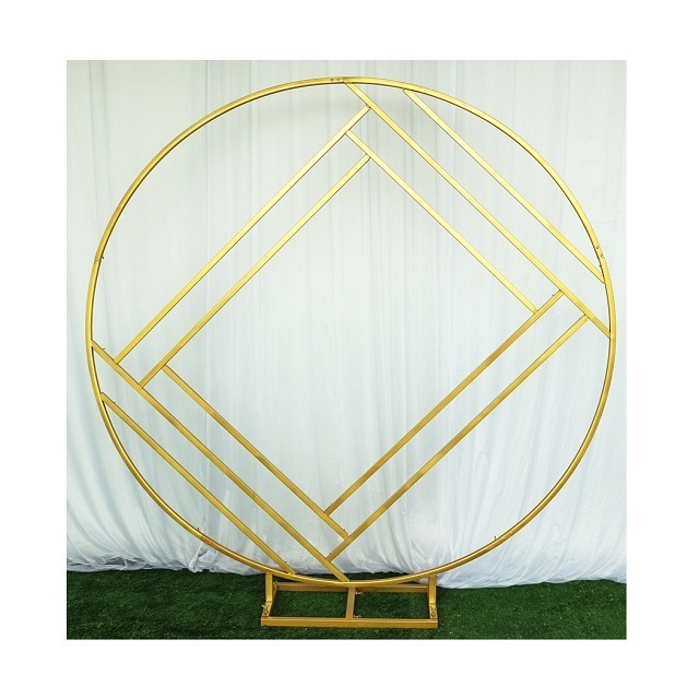 White and gold color iron wedding backdrop customized size and shape iron backdrop at competitive price