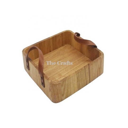 Standard Design Wooden Serving Tray With High Quality Square Shape Restaurant Serving Tray For Kitchen Use