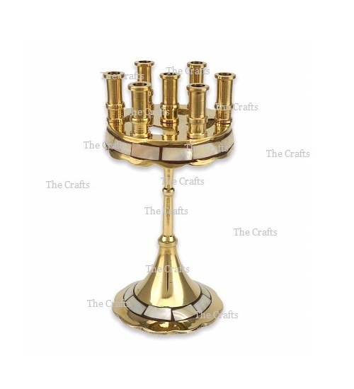 Unique Design Candle Holder In Brass And Mother Of Pearl Home Decoration Candle Holder Stand For Lighting