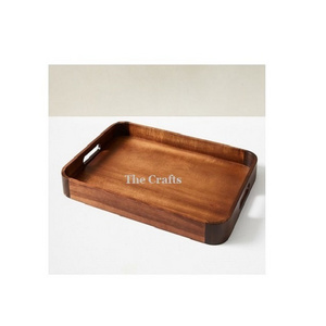 Standard Design Wooden Serving Tray With High Quality Square Shape Restaurant Serving Tray For Kitchen Use