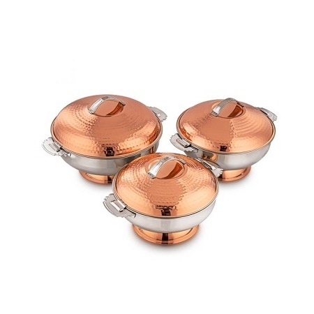 Three Different Sizes Casserole Dish Hot Pot In Copper And Steel Home Kitchenware Serving Food Hot Pot