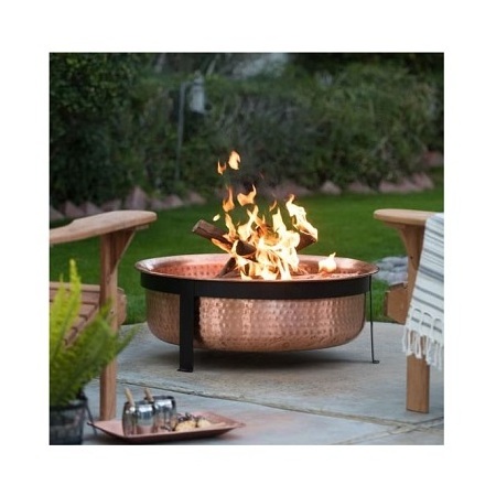 Exclusive Quality Hammered Pure Copper Fire Pit With Cast Iron Stand For Outdoor Places Fire Pit At Affordable Price