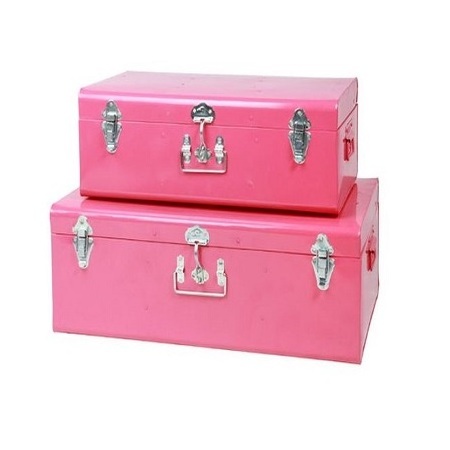 Set Of 6 Galvanized Storage Trunk Boxes With Superior Quality Decorative Storage Boxes