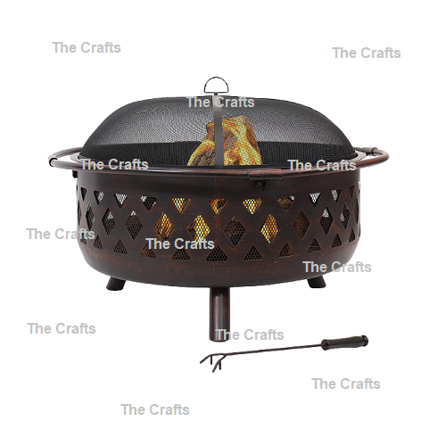 Exclusive Quality Hammered Pure Copper Fire Pit With Cast Iron Stand For Outdoor Places Fire Pit At Affordable Price