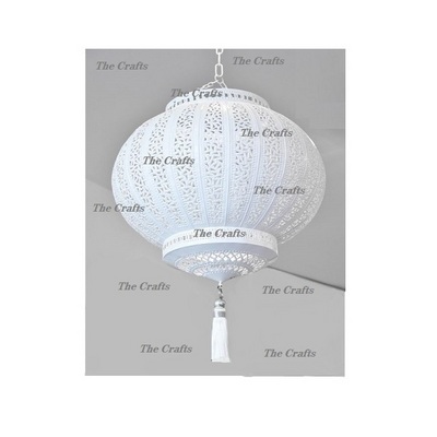 Wholesale Hanging Moroccan Lantern In Iron White Color Exclusive Quality Home And Wedding Decor Lantern