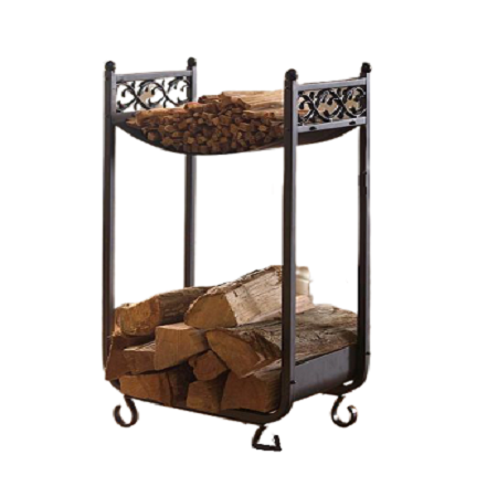 Finest Quality Wrought Iron Black Color Log Rack With Poker Shovel Brush Fire Tools At Acceptable Price