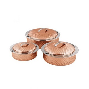 Three Different Sizes Casserole Dish Hot Pot In Copper And Steel Home Kitchenware Serving Food Hot Pot