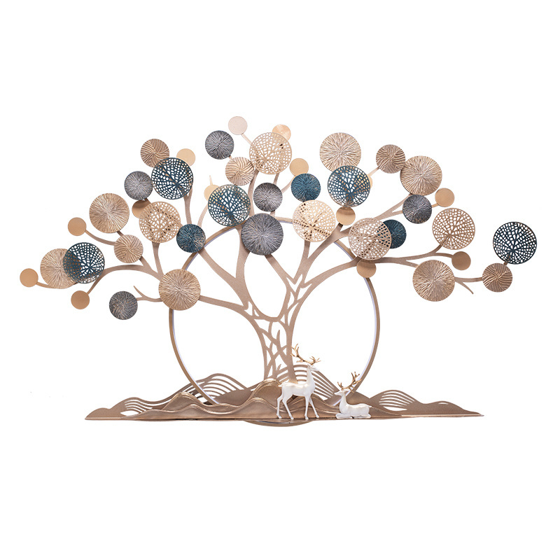 Attractive Metal Wall Art Decorative Handcrafted Aspen Metal Tree Wall Hanging Art Decor For Living Room Hall Bedroom