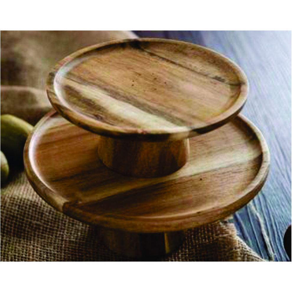 Latest Design Heavy duty mango wood cake stands for homes hotels and wedding cake stand for table use with natural golden polish