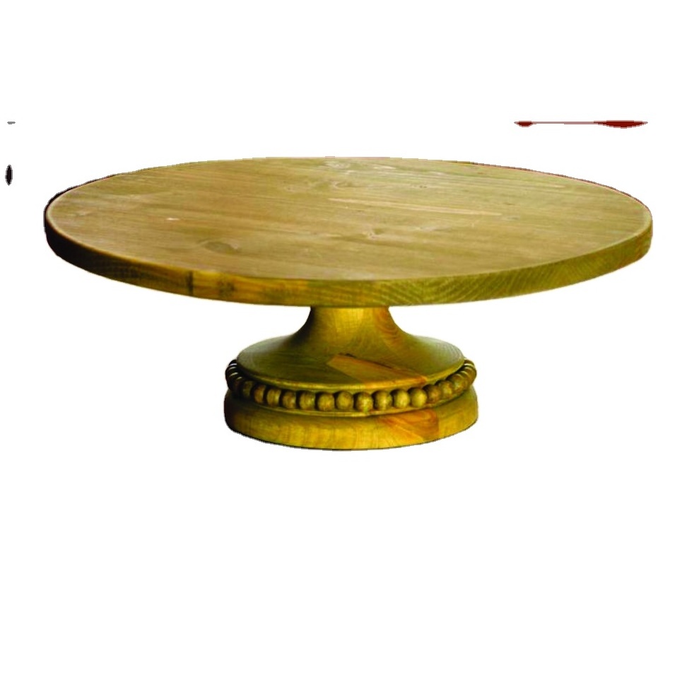 Latest Design Heavy duty mango wood cake stands for homes hotels and wedding cake stand for table use with natural golden polish