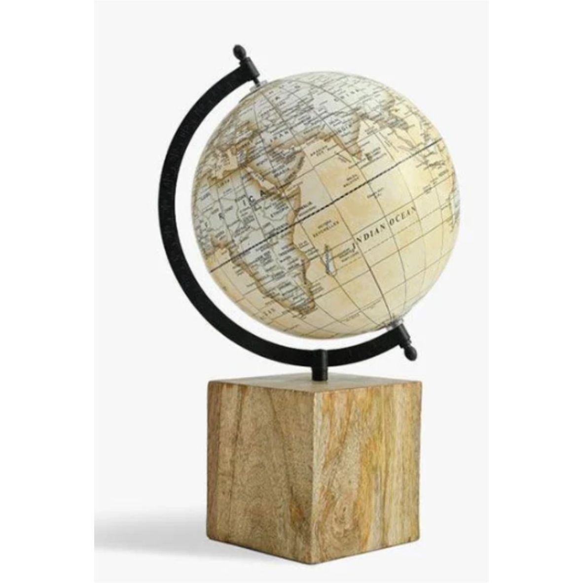 Khaki Earth Ball Globe with Golden Stand For Office Decor