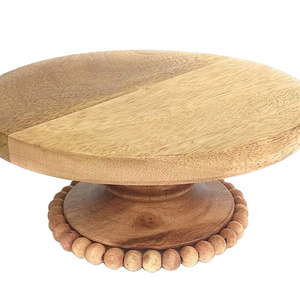 Luxurious Mango Wood  round Cake server cakes stands dessert platter handmade for buffet dining catering hotels eco friendly