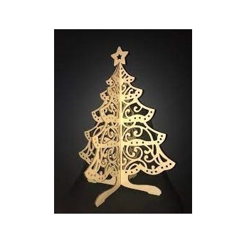 Luxurious Mini MDF christmas tree with base for standing Long Lasting Portable christmas ornaments for Festival Party Decoration