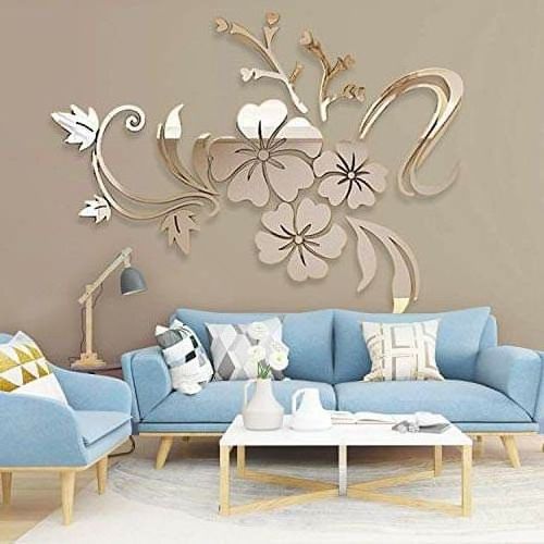 Home Decor Luxury Acrylic Wall Stickers 3mm Acrylic Sheet Best Gift Item Heart Shape Wall Art Silver Mirror Art for Wall Decor