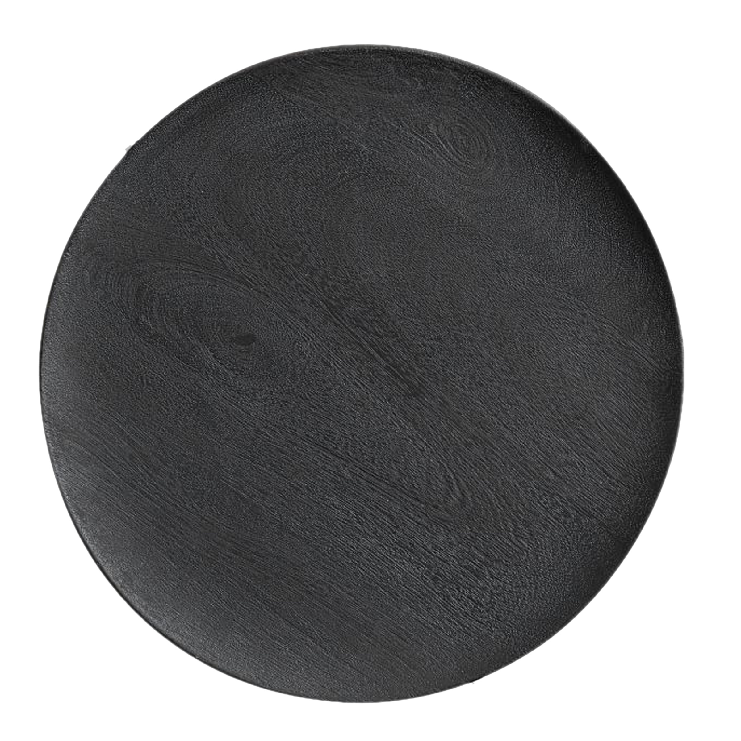 Luxury Acacia Wood Serving Charger Plates Black wash Dinnerware Round Thanksgiving Centerpiece Tableware Dining Charger Plates