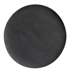 Luxury Acacia Wood Serving Charger Plates Black wash Dinnerware Round Thanksgiving Centerpiece Tableware Dining Charger Plates