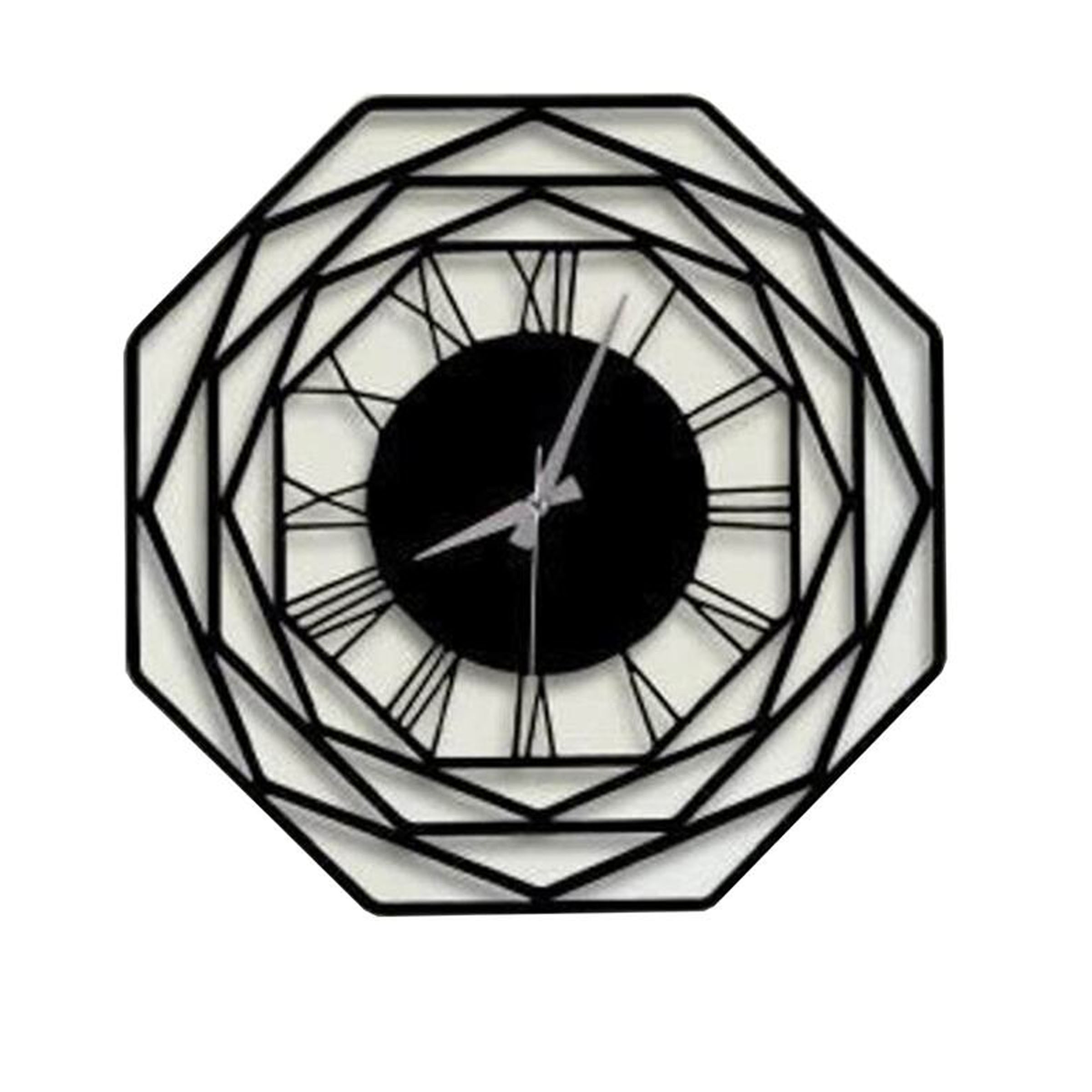 Latest design White & Black octagon Shape Wall Clock High Quality Handcrafted Wooden Wall Clock Interior Decor Home Office use